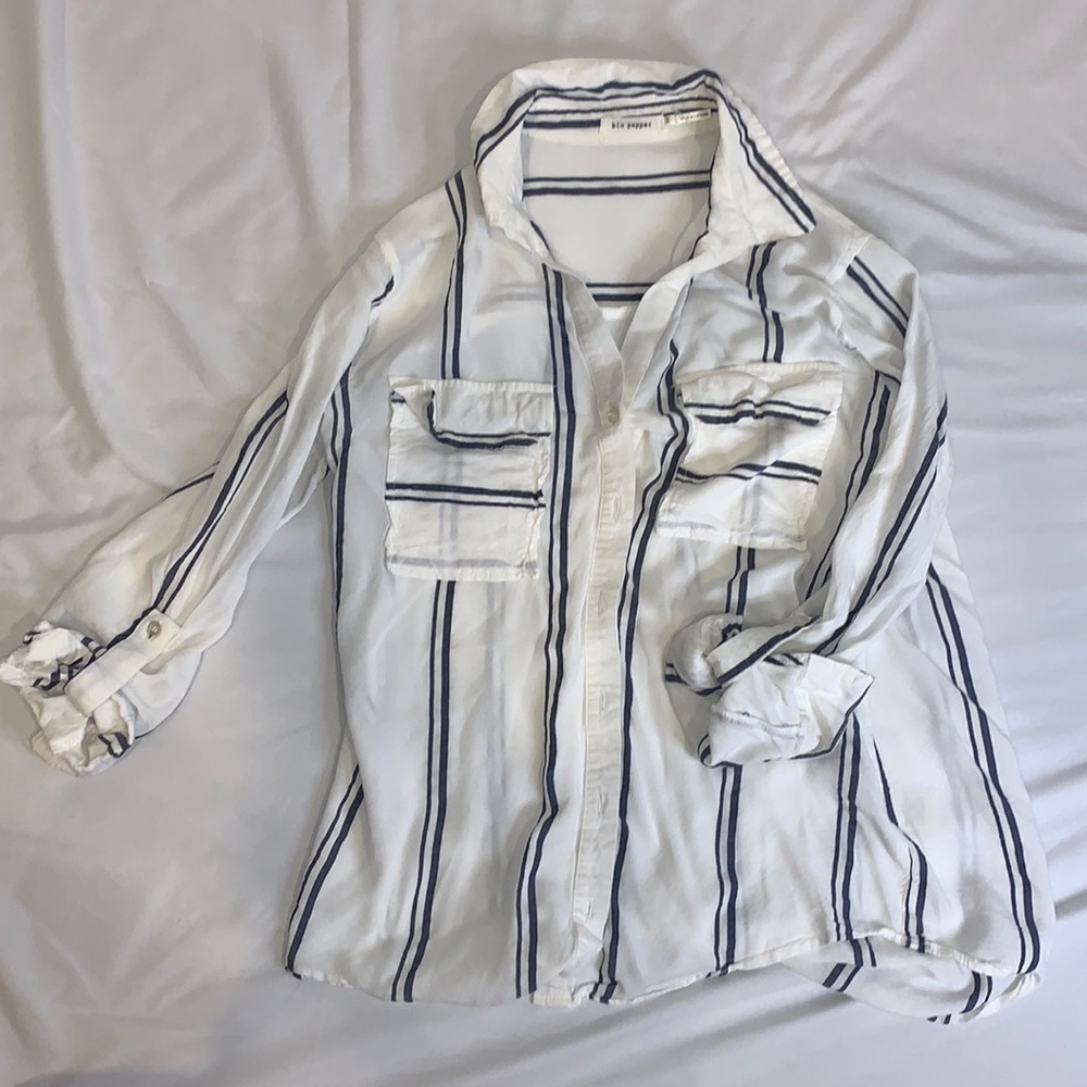 stripe collared shirt